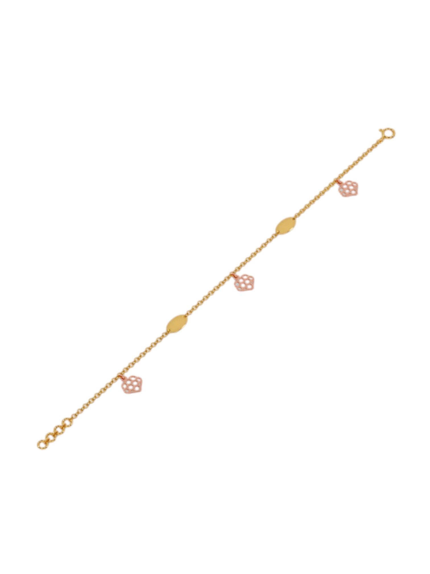 Trinity Leaf Rose Gold Plated Charm Bracelets 925 Sterling Silver For Women By Kesardeep